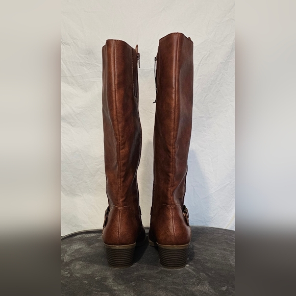 *NWOT Frye Rich Brown Stacked Heel Boots - Picture 2 of 15